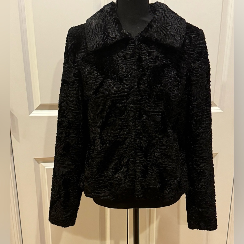 White House Black Market Black Textured Pea Coat